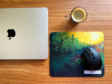 Load image into Gallery viewer, Amazonas Mousepad with mouse in an office setting with a laptop and coffee