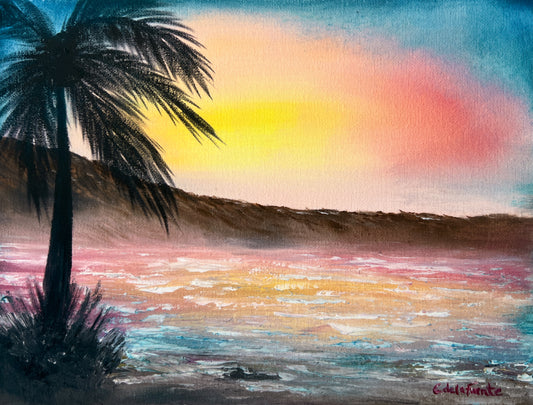 Sunset in Hawaii Art Print