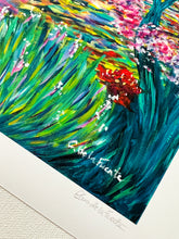 Load image into Gallery viewer, Colorful Expressionist Landscape art print inspired in Hawaii from Clara de la Fuente Artist hand signed by artist