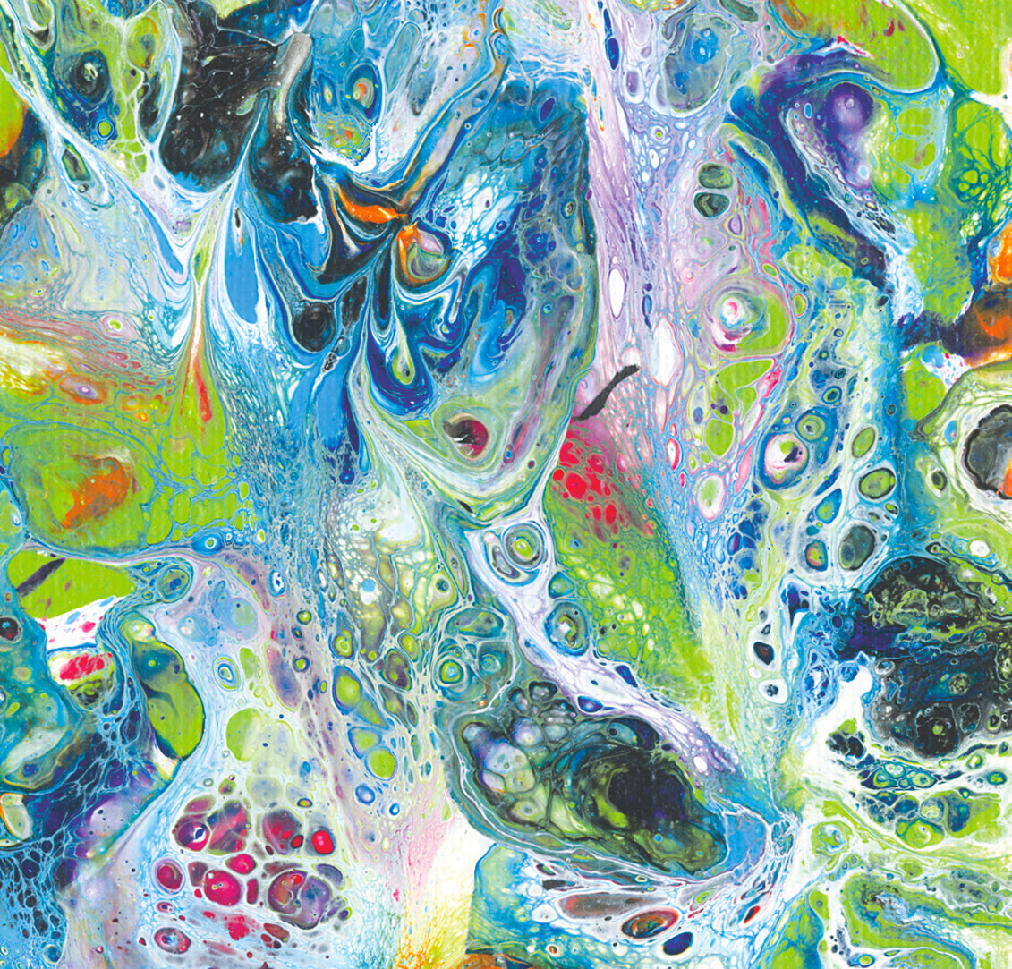 Detail close up of Print Butterflies Abstract Expressionist Landscape art print from Clara de la Fuente Artist