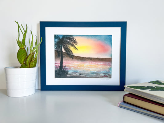 Sunset in Hawaii Art Print