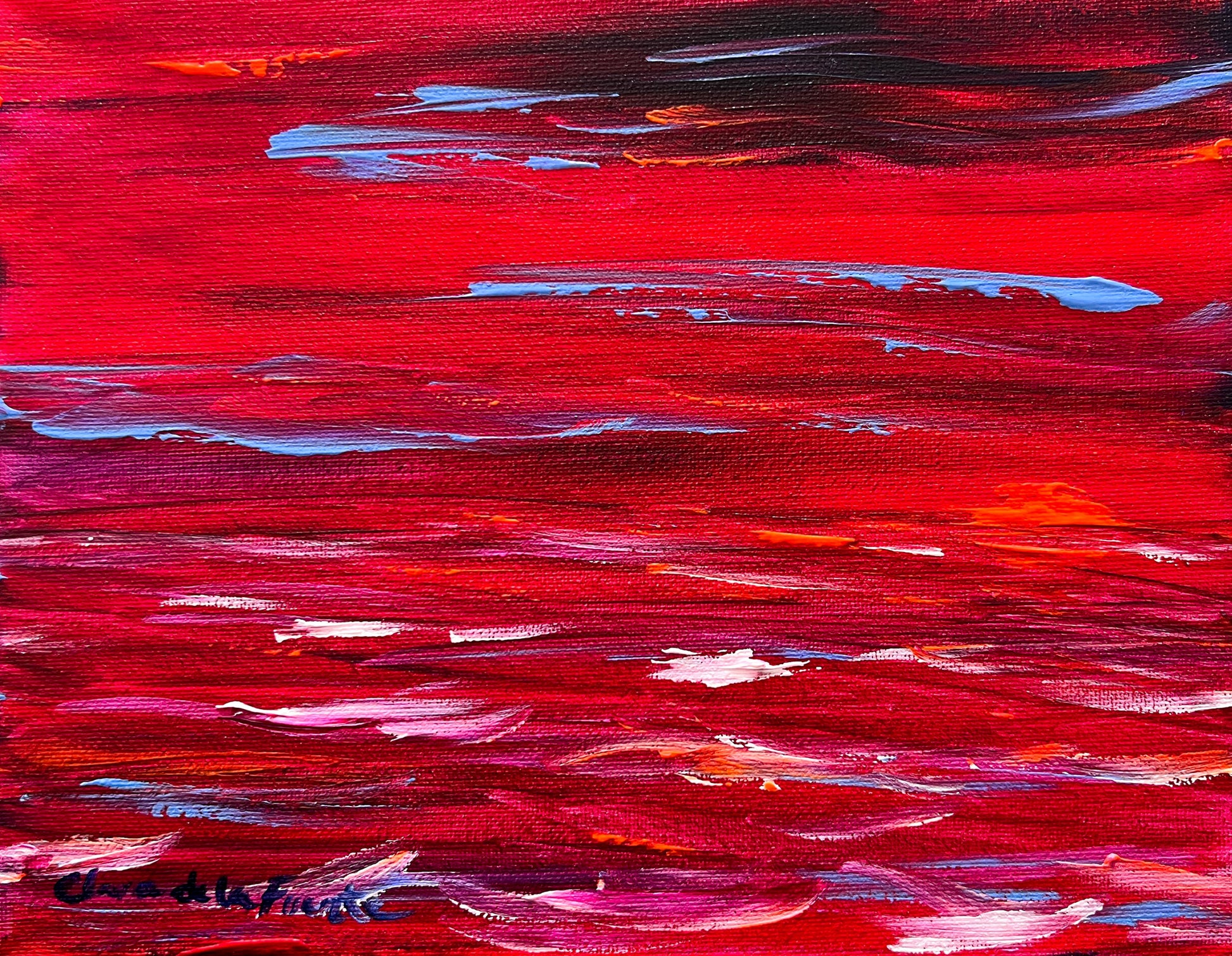 South Haven painting at sunset by Clara de la Fuente