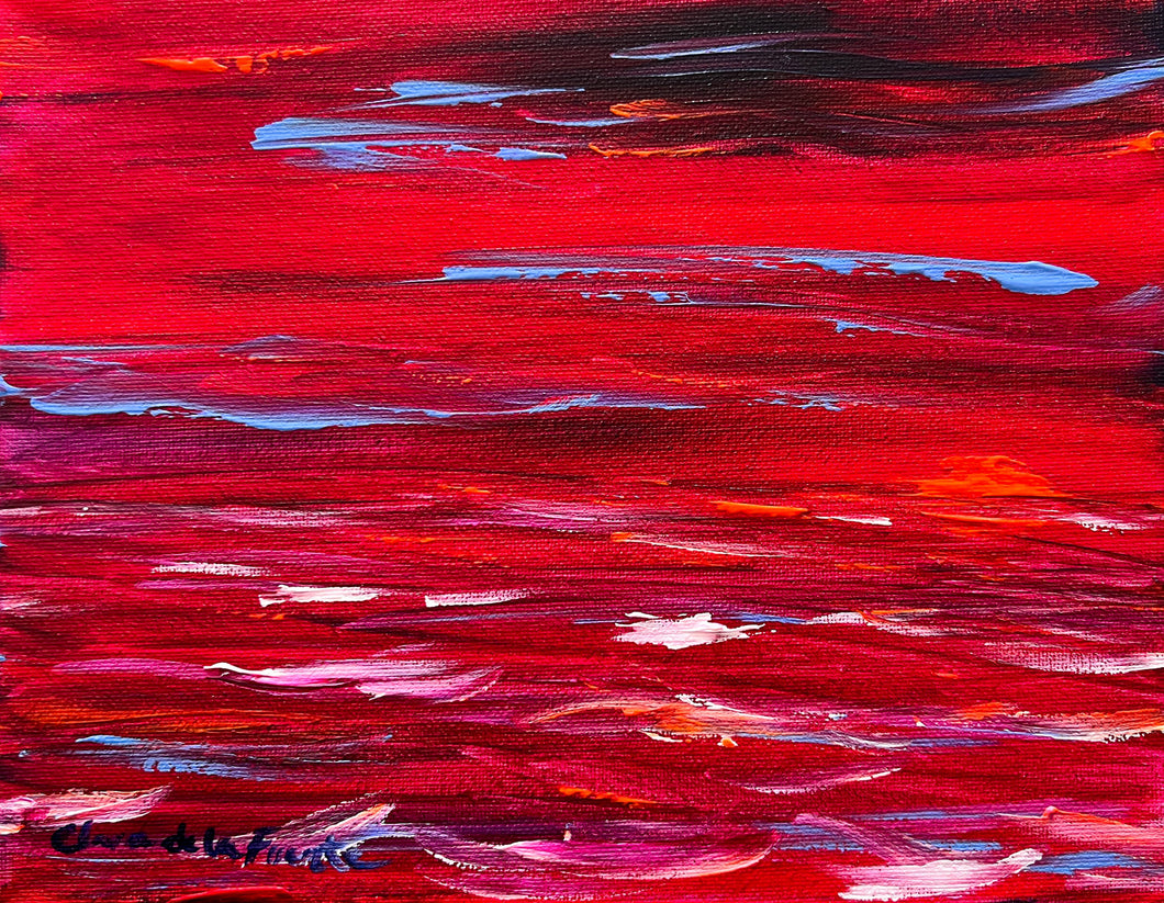 South Haven painting at sunset by Clara de la Fuente