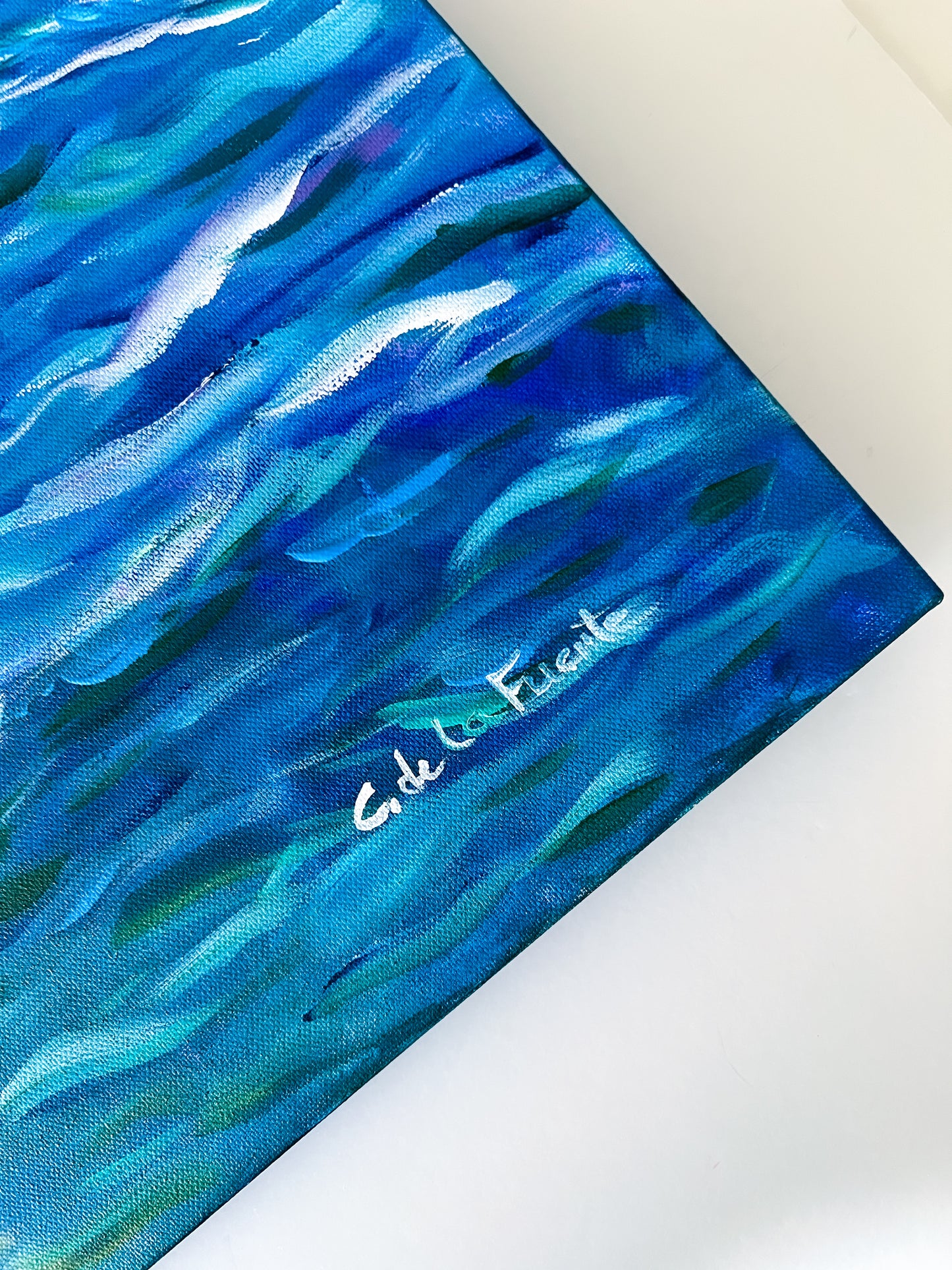painting signature in white of the original painting