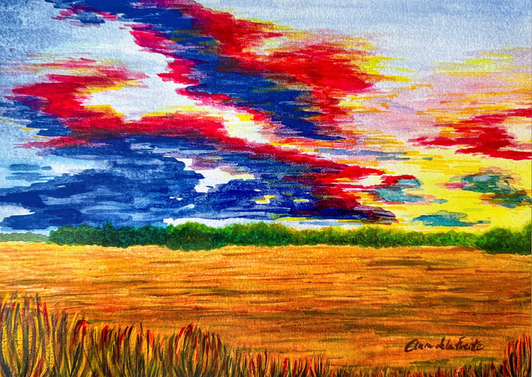 Sunset at Meadowbrook Park Art Print