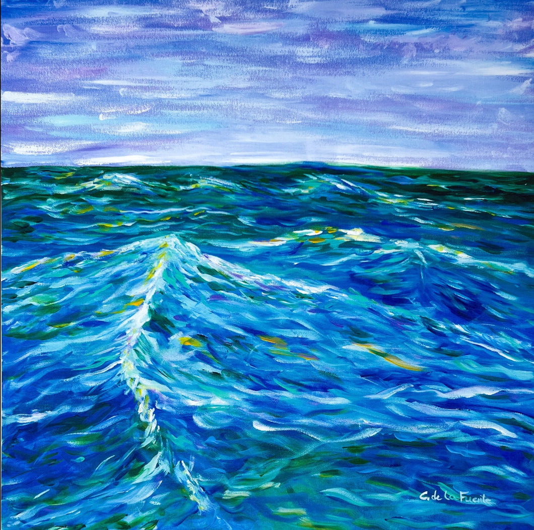 Seascapes painting of West Beach in Indiana Dunes National Park during female solo trip