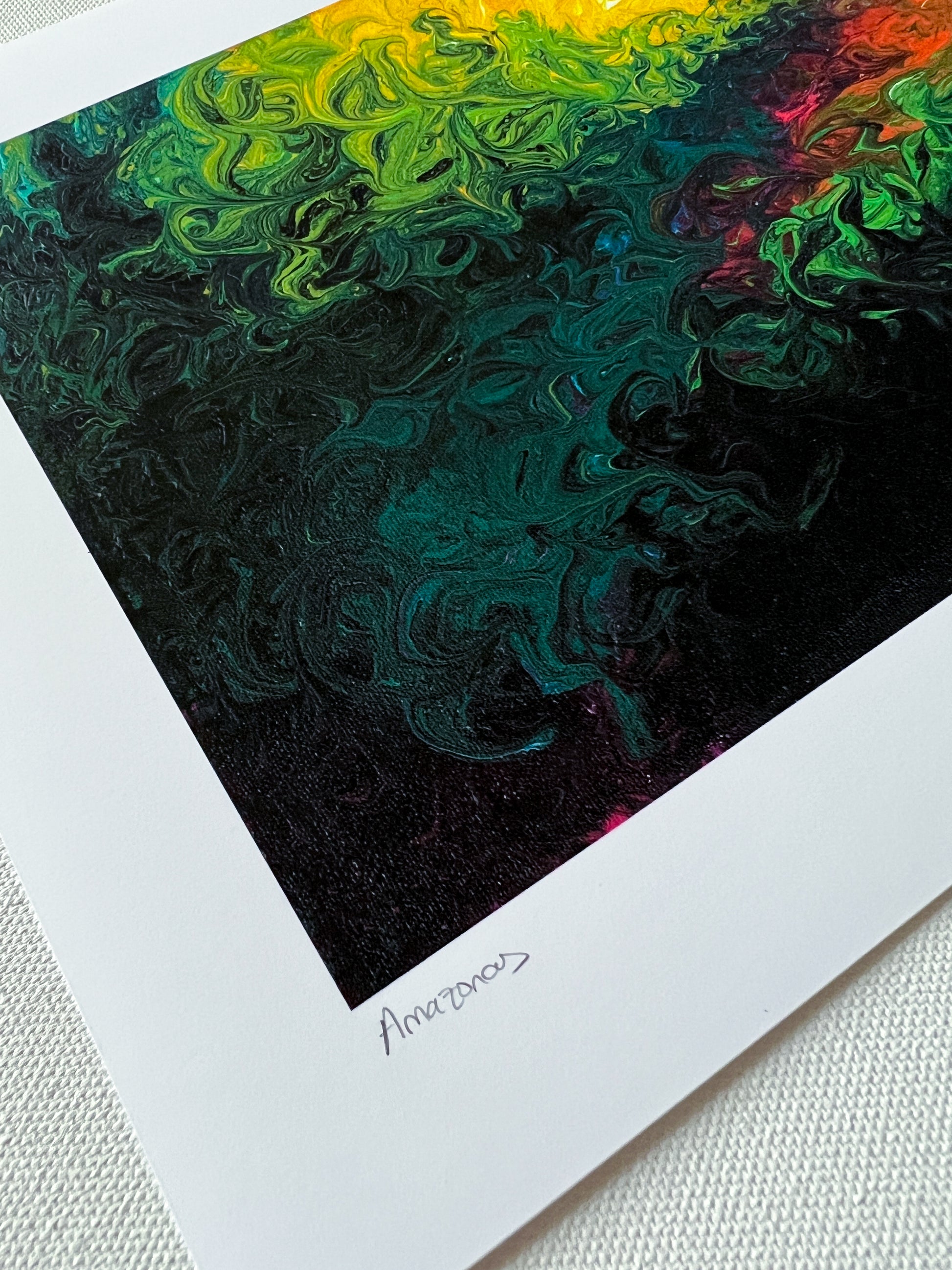 Amazonas amazon Landscape art print by Clara de la Fuente Artist. Hand signed  