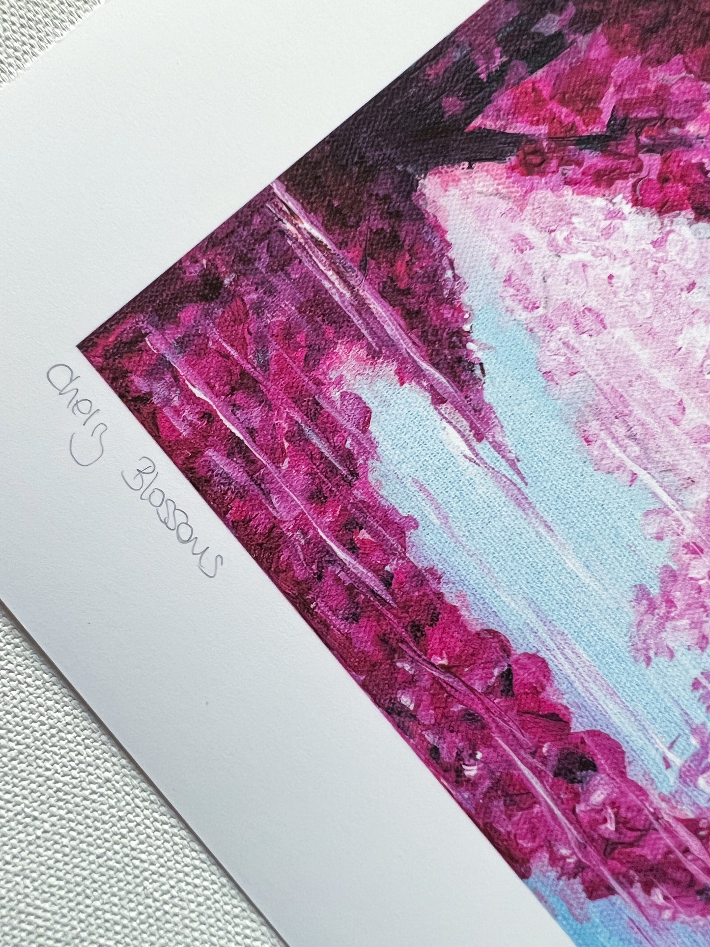Detail Art print  Cherry Blossom Japan Park Expressionist Landscape art print from Clara de la Fuente Artist