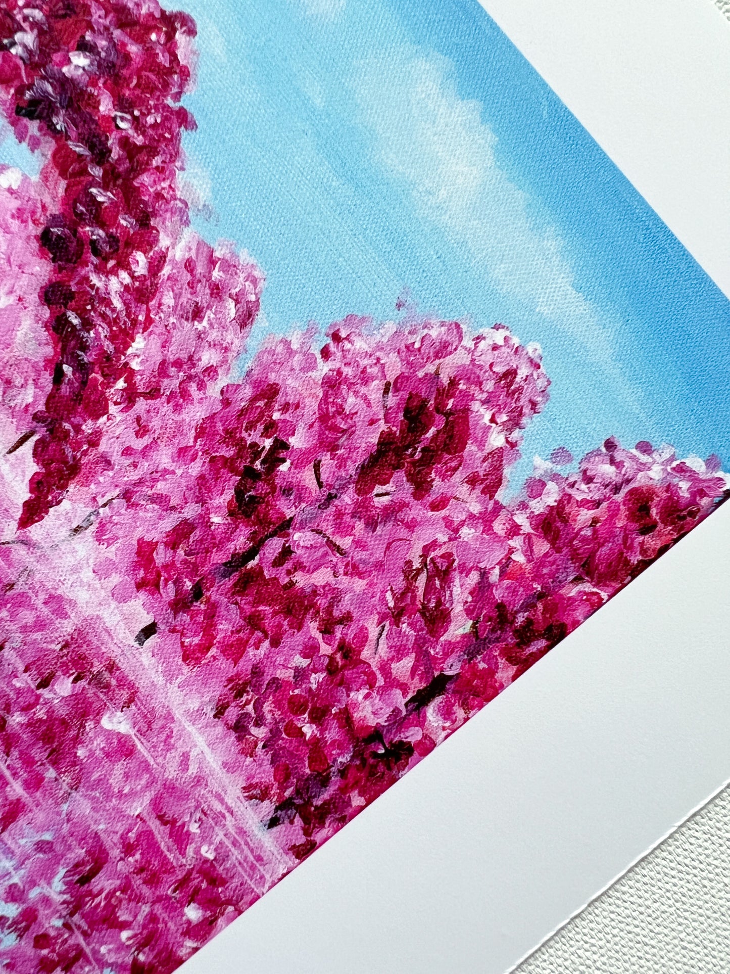 Detail Art print  Cherry Blossom Japan Park Expressionist Landscape art print from Clara de la Fuente Artis