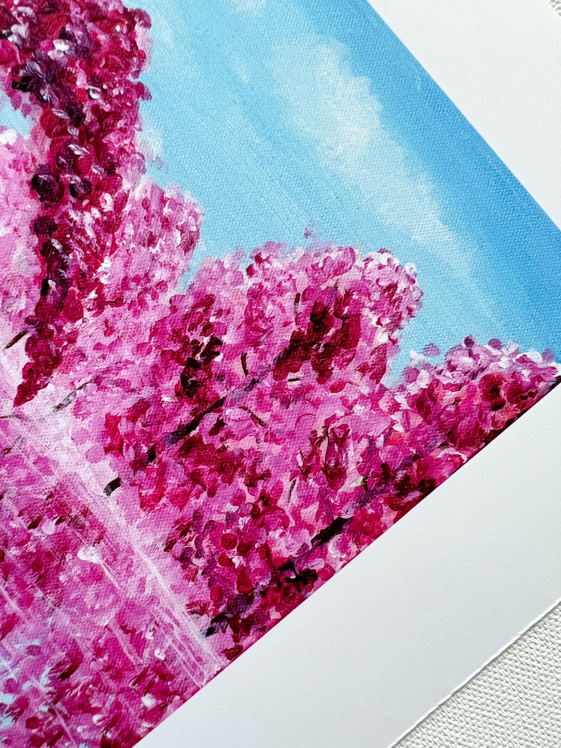 Detail Art print  Cherry Blossom Japan Park Expressionist Landscape art print from Clara de la Fuente Artis