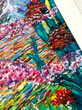 Load image into Gallery viewer, Detail Colorful Expressionist Landscape art print inspired in Hawaii from Clara de la Fuente Artist

