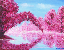 Load image into Gallery viewer, Art print  Cherry Blossom Japan Park Expressionist Landscape art print from Clara de la Fuente Artist

